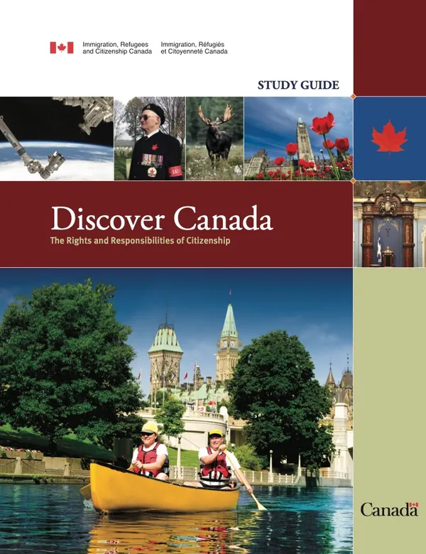 Cover of Discover Canada, the official study guide for the citizenship test